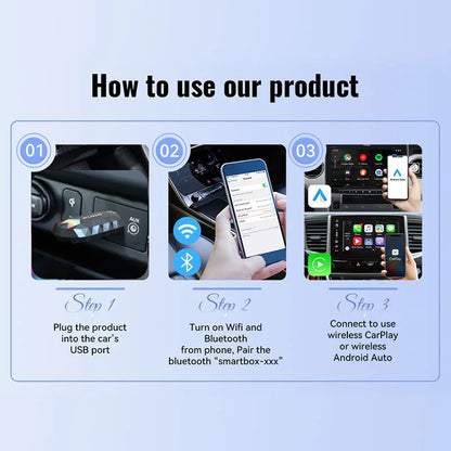 XUDA 2-in-1 Wireless CarPlay & Android Auto Mini Box - Plug & Play, Automatic Connection for 99% of Cars