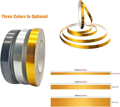 New 50M Gold Black Self-Adhesive Tile Stickers - Waterproof Wall Gap Sealing Strip - Tile Beauty Seam Sticker for Home Decor