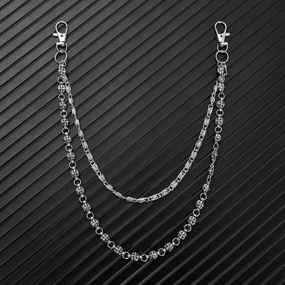 Harajuku Denim Hip Hop Chain - Personalized Punk Double-Layer Waist Chain for Unisex Streetwear