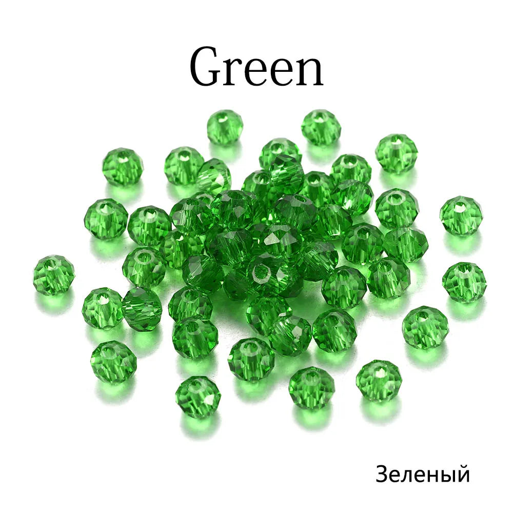 70–300pcs Czech Crystal Glass Beads Set (3–8mm) – Faceted Translucent Colorful Spacer Beads for DIY Jewelry, Bracelets & Craft Making