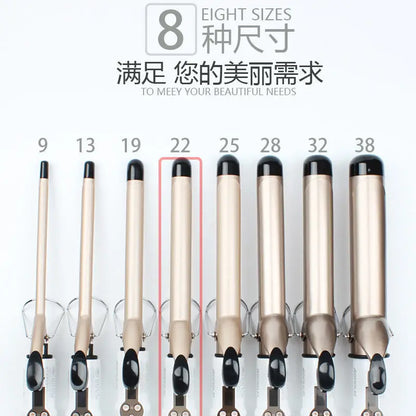 Professional Electric Hair Curler – 9-38mm Temperature Adjustable Curling Iron Wand with LCD Display