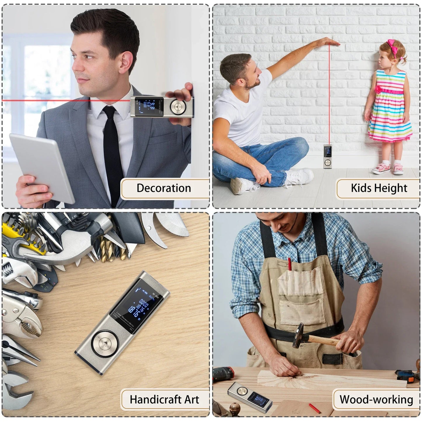 40M/60M Mini Smart Laser Distance Meter | Portable USB Rechargeable Infrared Rangefinder