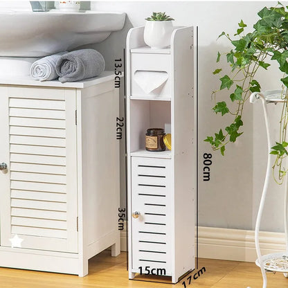Bathroom Floor-to-Ceiling Storage Rack - Multi-Layer Toilet Organizer Cabinet for Space-Saving Storage