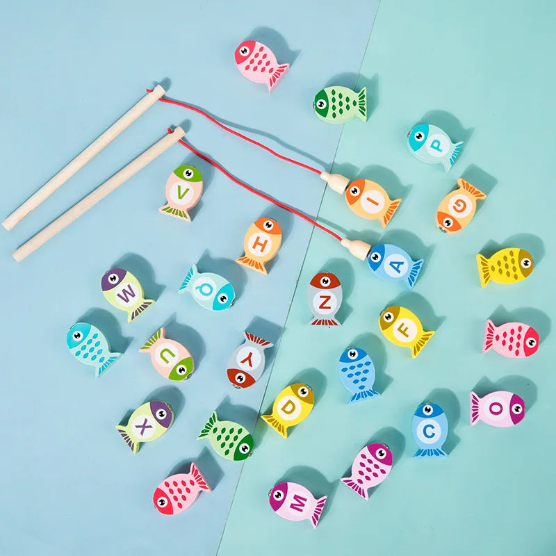 Wooden Fishing Game for Kids - Educational Alphabet & Number Learning Toy, Interactive Early Learning Gift