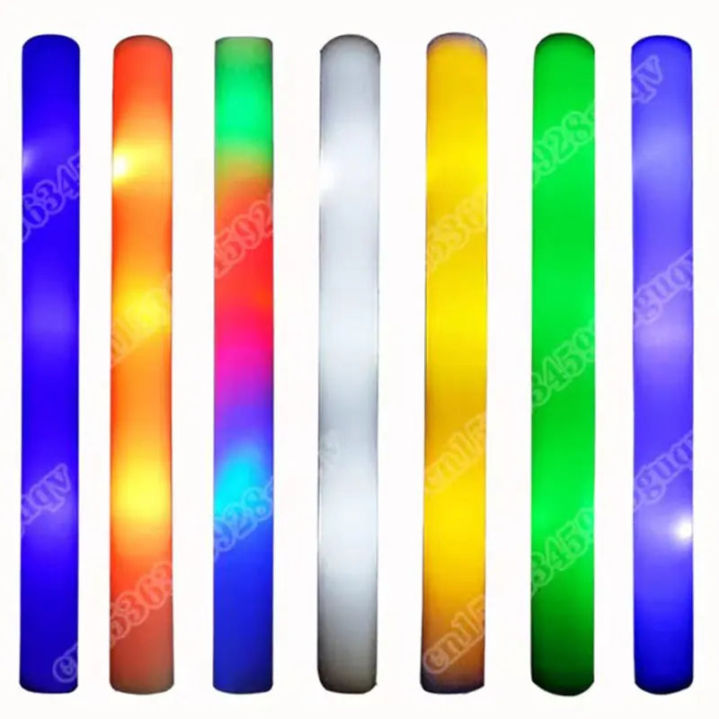 30 Pcs Foam LED Glow Sticks – Colorful Flashing Glow in the Dark Party Supplies for Weddings, Raves & Concerts
