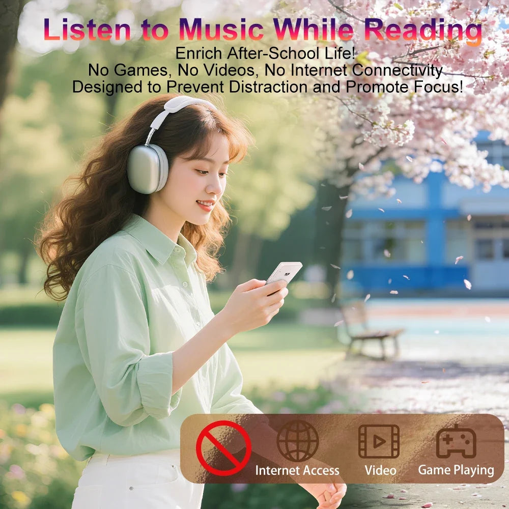 Famue BF07 E-Ink MP3 Player - 2.7" Mini E-Book Reader with Bluetooth 5.4 and FM Radio