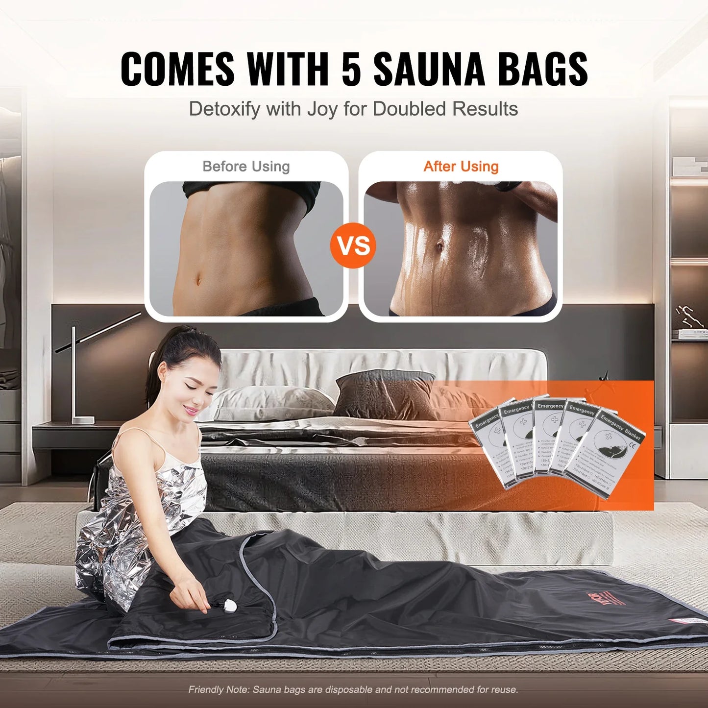 VEVOR Portable Sauna Blanket – Far Infrared Detox & Relaxation with Adjustable Temperature & Timer