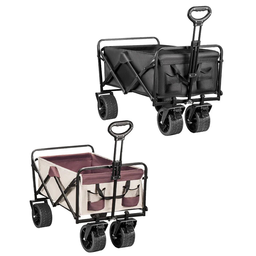 500lbs Heavy Duty Folding Tank Wheels Cart — Large Capacity Outdoor Wagon for Beach, Sand, Trolley & Camping