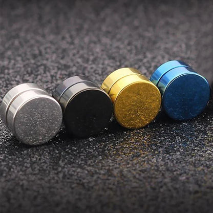 Non-Piercing Magnetic Ear Clips - Round Circle Fake Earrings for Men & Women Fashion Jewelry