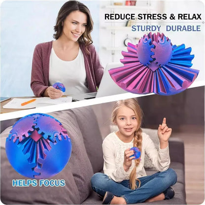 3D Gear Ball Fidget Toy – Stress Relief Spin Ball or Cube for Kids & Adults, Desk Toy for Anxiety & Focus