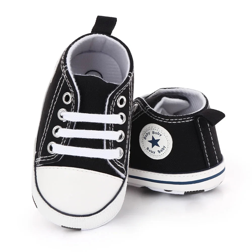 New Baby Shoes for Boys & Girls – Classic Canvas Casual Sneakers, Soft Sole Non-Slip Toddler Walkers D2486