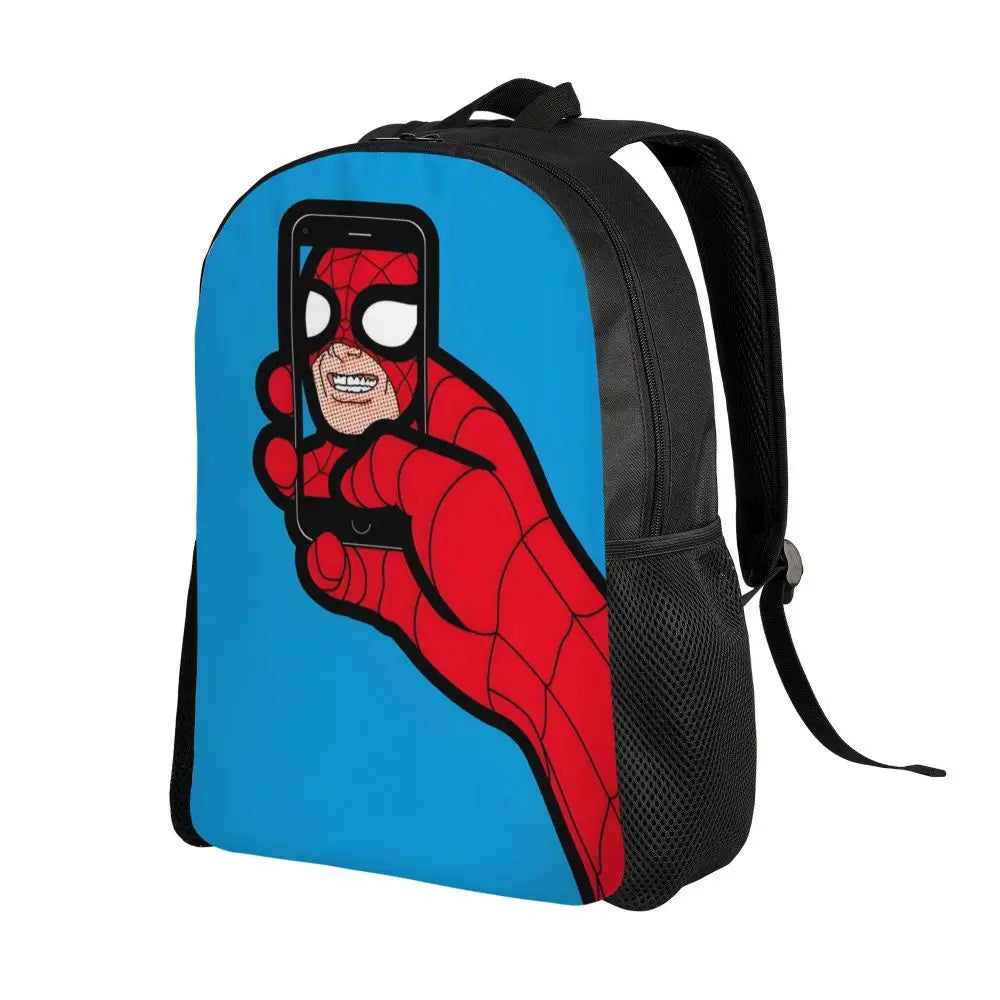 Custom Spider-Man Web Backpack – Water-Resistant School & College Bag for Men and Women