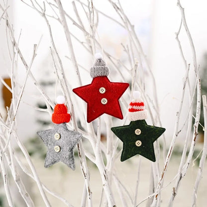 Red Star Christmas Tree Ornament – DIY Xmas Pendant New Year Party Gift Home Decor Noel Navidad