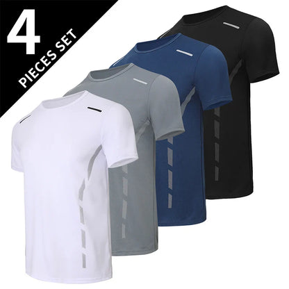Men’s Summer Quick-Dry Sports T-Shirt – Printed Short Sleeve Loose Fit Athletic Running & Fitness Top for Teens and Adults