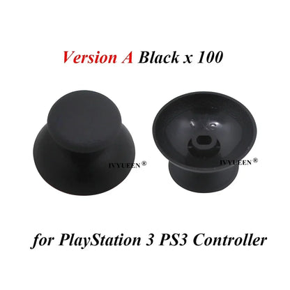 IVYUEEN 100PCS Black Analog Stick Caps – Thumb Grip Covers for PS5, PS4, PS3 & Xbox Controllers