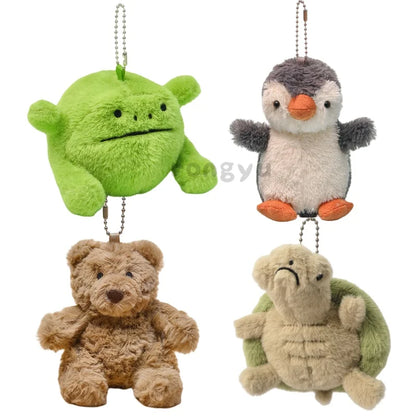 10cm Cute Animal Plush Keychains – Penguin, Frog, Bear & Turtle Soft Toy Charms for Bags, Perfect Birthday Gift for Kids & Women