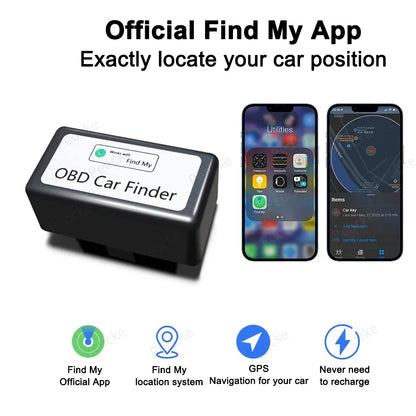 AP200 20W Mini Universal OBD GPS Tracker – Hidden Cigarette Lighter USB-C Adapter with Apple Official App Compatibility