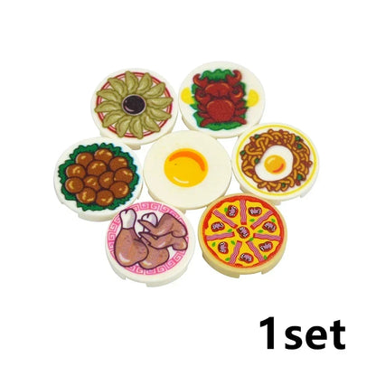 DIY Mini Food Building Block Figures – Bread, Fish, Fruit, Chicken, Crab, Hot Dog, Cake, Pizza & Carrot Creative Toy Bricks