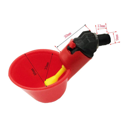 Automatic Poultry Watering Cups Set | Hanging Chicken & Quail Drinking Bowls | Backyard Bird Waterers ( 5/10 Pack )