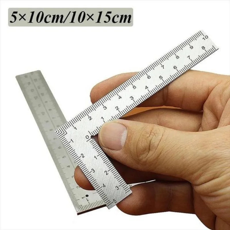 Cute Stainless Steel Mini Square Ruler – Metal Measuring & Layout Tool for School Supplies, Precision Craft & Geometry Work