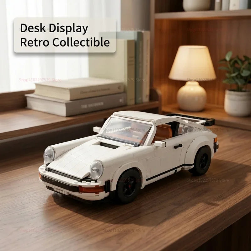 1458PCS Retro Car Building Blocks Set - 2-in-1 Classic Race Car STEM DIY Toy for Teens & Adults