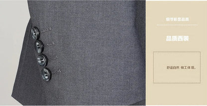2023 Men’s Two-Button Wedding Suit — Korean Slim Fit Fashion Business Formal Two-Piece Set (Blazer + Trousers)
