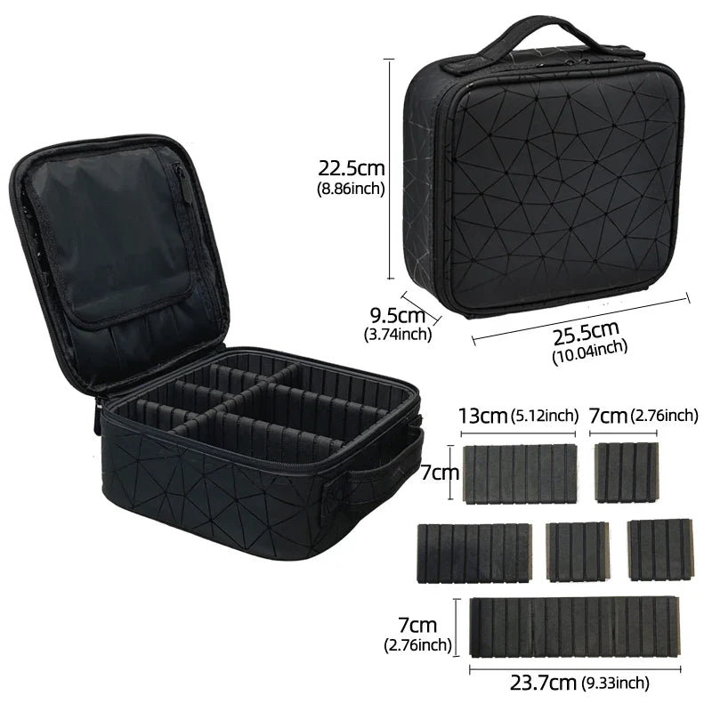 New PU Leather Cosmetic Bag for Women – Multi-Functional Portable Travel Makeup Storage Case