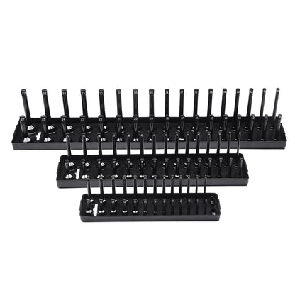 Socket Organizer Tray Rack - Metric & SAE 1/4 3/8 1/2 Inch Garage Tool Storage Holder