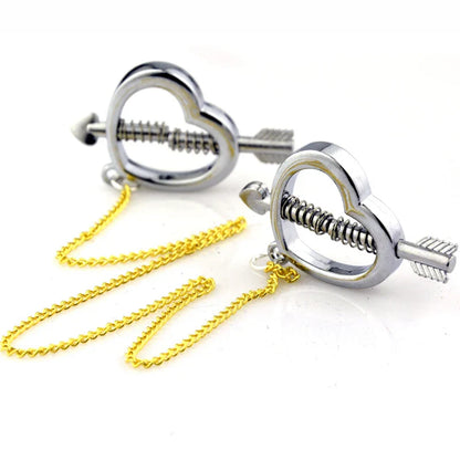 Stainless Steel Adjustable Nipple Clips — Erotic Breast Stimulation, Bondage Restraint Fetish BDSM Sex Toy for Women