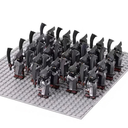21PCS Medieval Fantasy Warrior Figures – Dwarf, Elf, Knight & Orc Building Brick Toys