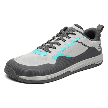 HOBIBEAR Unisex Walking Sneakers – Lace-Up Artificial Leather Hiking & Running Shoes for Men & Women