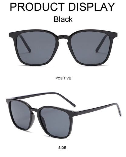 2025 Fashion Square Sunglasses — Retro Designer Cat Eye Shades for Women, Vintage Black UV Protection