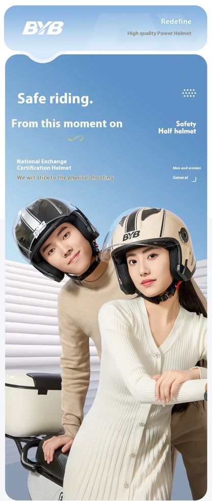 2024 New Motorcycle & Electric Car Helmet – Men’s & Women’s Safety Helmet with Anti-Fog Double Lens, Four Seasons Universal