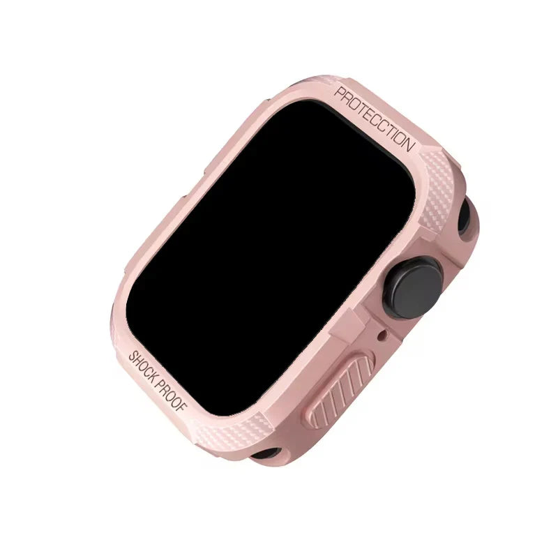 Rugged TPU Protective Case & Screen Protector for Apple Watch Series 5-9 & SE – 38mm-45mm iWatch Cover