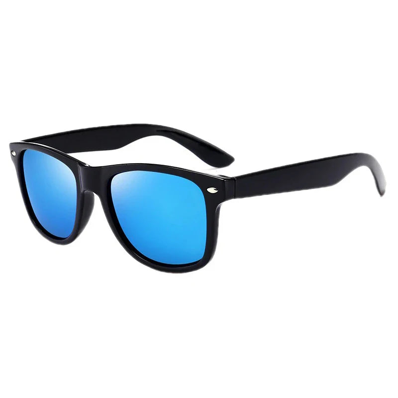 Classic Square Polarized Sunglasses – Retro Black Anti-Glare Driving Shades for Men & Women