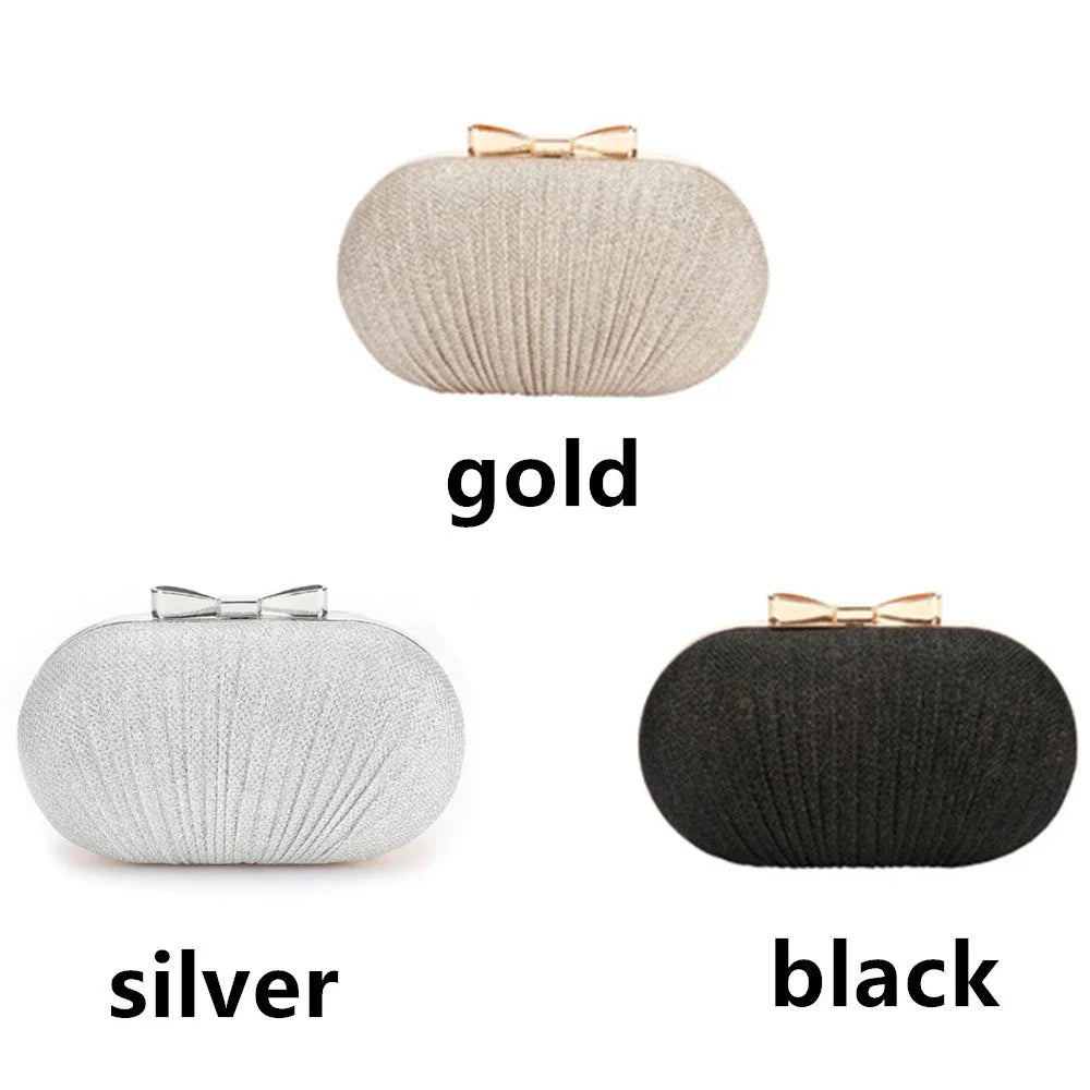 Elegant Rhinestone Egg Shape Wedding Bridal Clutch - Women's Evening Party Bag with Chain Shoulder Strap