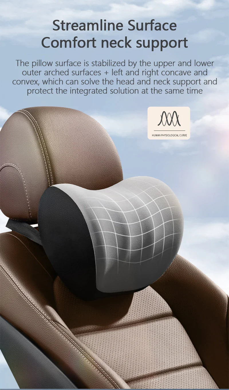 Electric Car Lumbar & Neck Massage Pillow | Single Headrest Vibration Cushion for Seat Support