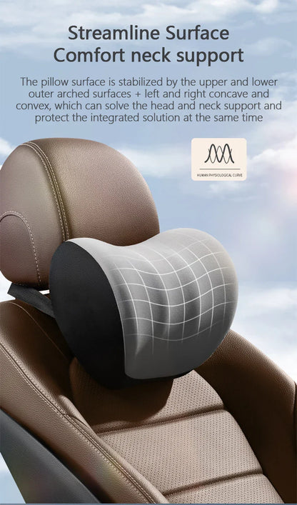 Car Electric Lumbar & Neck Massage Cushion | Single Headrest Vibration Pillow for Seat Support