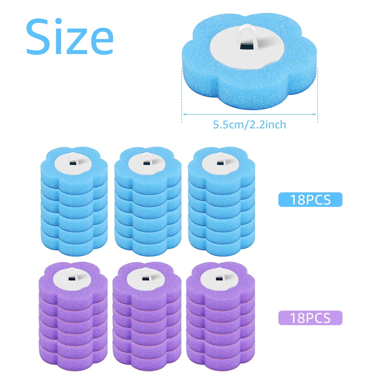 18/36pcs Toilet Brush Set – Long Handle Bathroom Cleaning Brush with Disposable Replacement Heads for Home WC Accessories