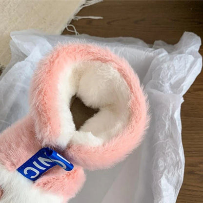 2025 Winter Warm Plush Slippers – High-Top Platform Indoor Snow Boots for Women & Men, Cozy Home Shoes with Soft Lining