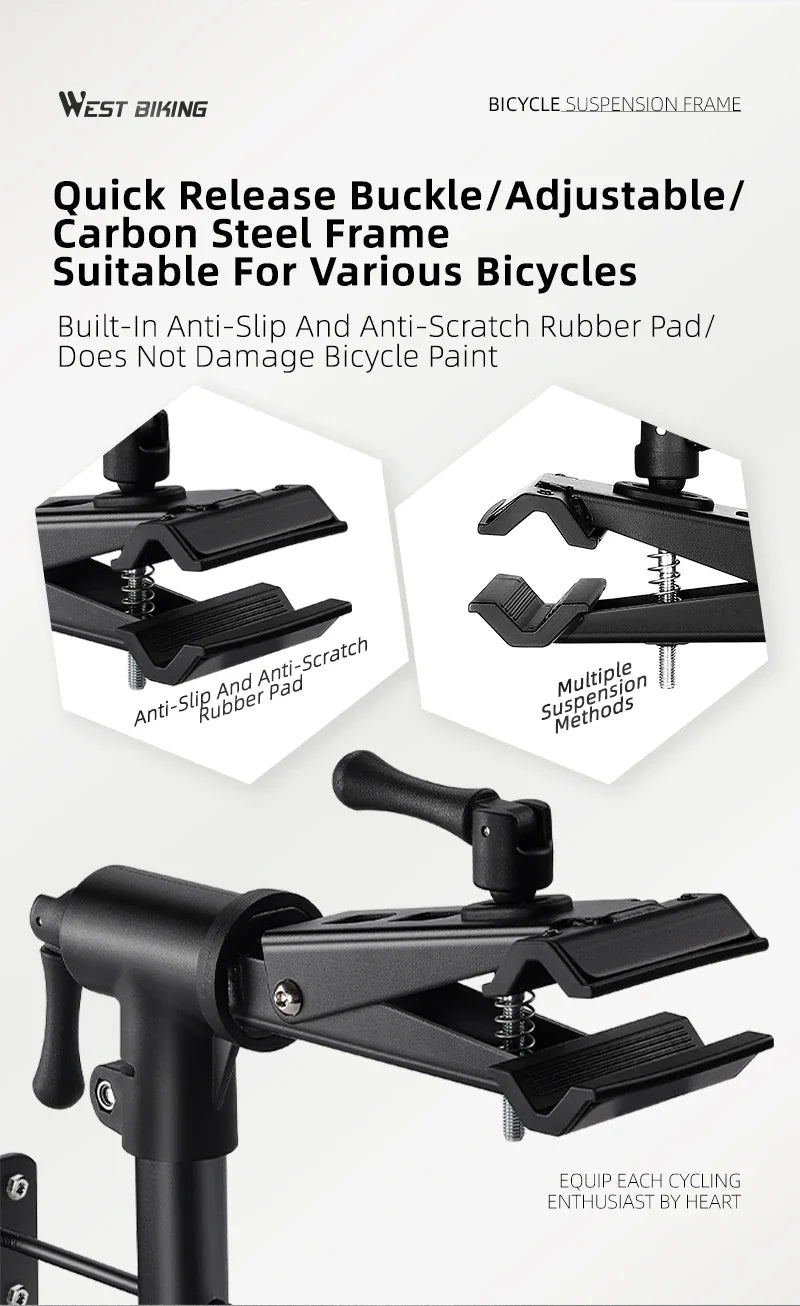 WEST BIKING Foldable Bike Repair & Display Stand – Multipurpose Wall/Floor Rack for Bicycle Storage & Maintenance