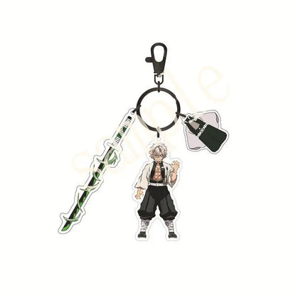 Anime Demon Slayer Acrylic Keychain – Tanjiro & Nezuko Kamado Cartoon Schoolbag Pendant Character Charm Kids Gift Accessories