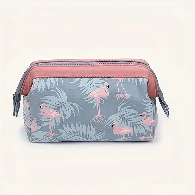 Women’s Flamingo Makeup Bag – Large Travel Toiletry & Cosmetic Organizer Pouch