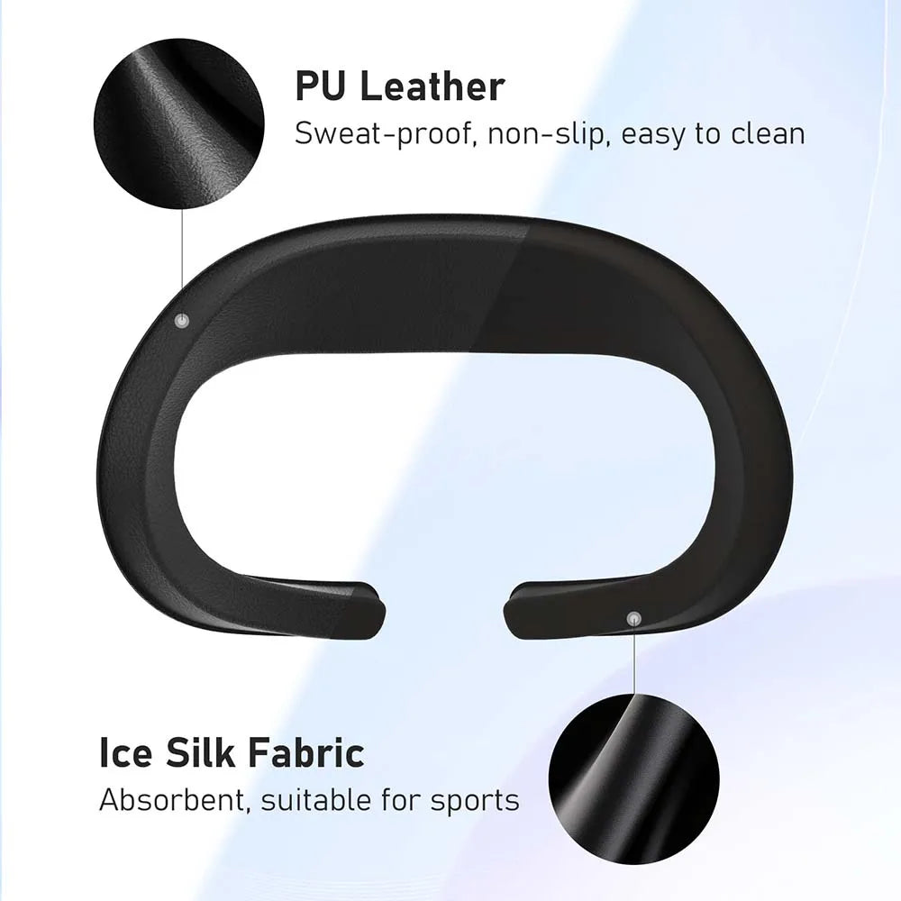 AMVR 3-in-1 Face Mask Cover for Meta Quest 3 – PU Leather & Ice Silk Replacement Pad, Upgraded Version