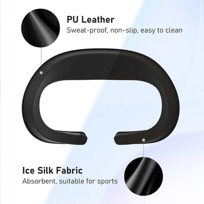 AMVR 3-in-1 Face Mask Cover for Meta Quest 3 – PU Leather & Ice Silk Replacement Pad, Upgraded Version