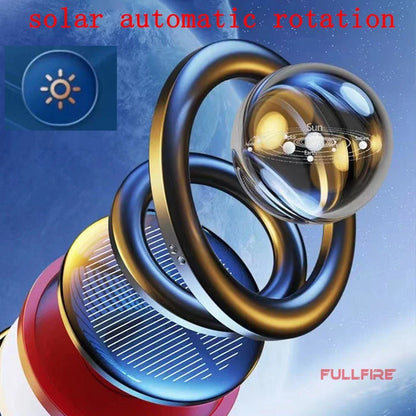 Car Solar Aromatherapy Ornaments – Double-Ring Suspended Crystal Ball with Aromatherapy Perfume, Creative Car Decoration