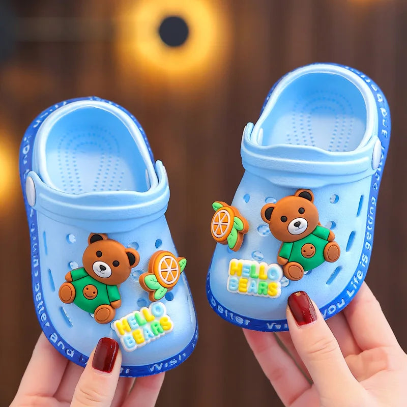 Kids Cartoon Summer Sandals - Soft Flat Heel Garden Shoes for Boys & Girls