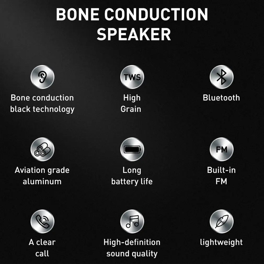 Bone Conduction Bluetooth Speaker – Vibration Stereo Audio, TWS Wireless Mini Portable Metal Speaker, Smallest Design
