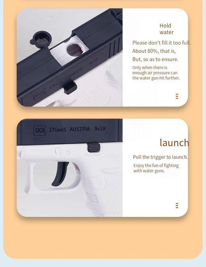 Summer High-Pressure Water Gun – Non-Electric Full Automatic Pistol for Kids, Boys, Girls & Adults