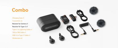 Hollyland Lark M2S Wireless Microphone, Noise Cancellation, for iPhone, Android, PC, Photography, Vlog, Interview